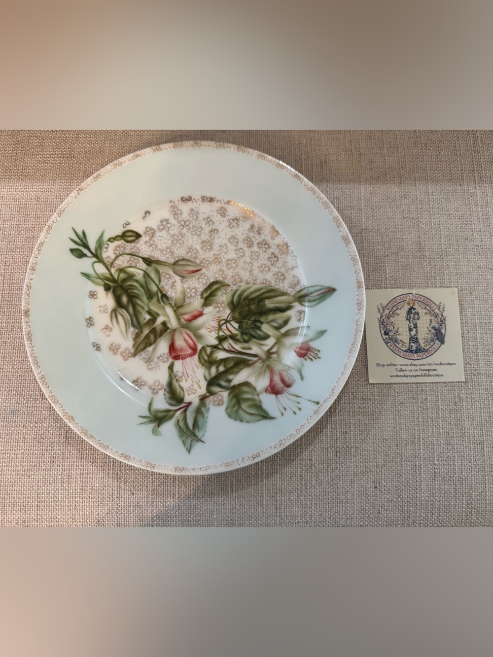 Antique Haviland Limoges France Porcelain Plate Floral 1890s